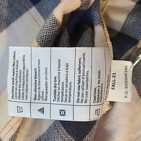 Carhartt Navy Cream Pink Plaid Rugged Flex Button Up Long Sleeve Shirt Loose Fit - Picture 14 of 14